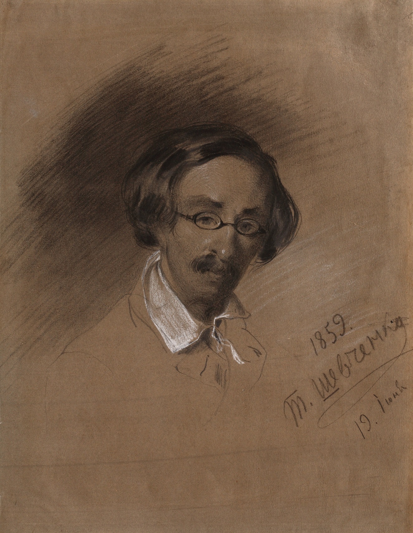 Portrait of Mykhailo Maksymovych, 1859, pencil, chalk