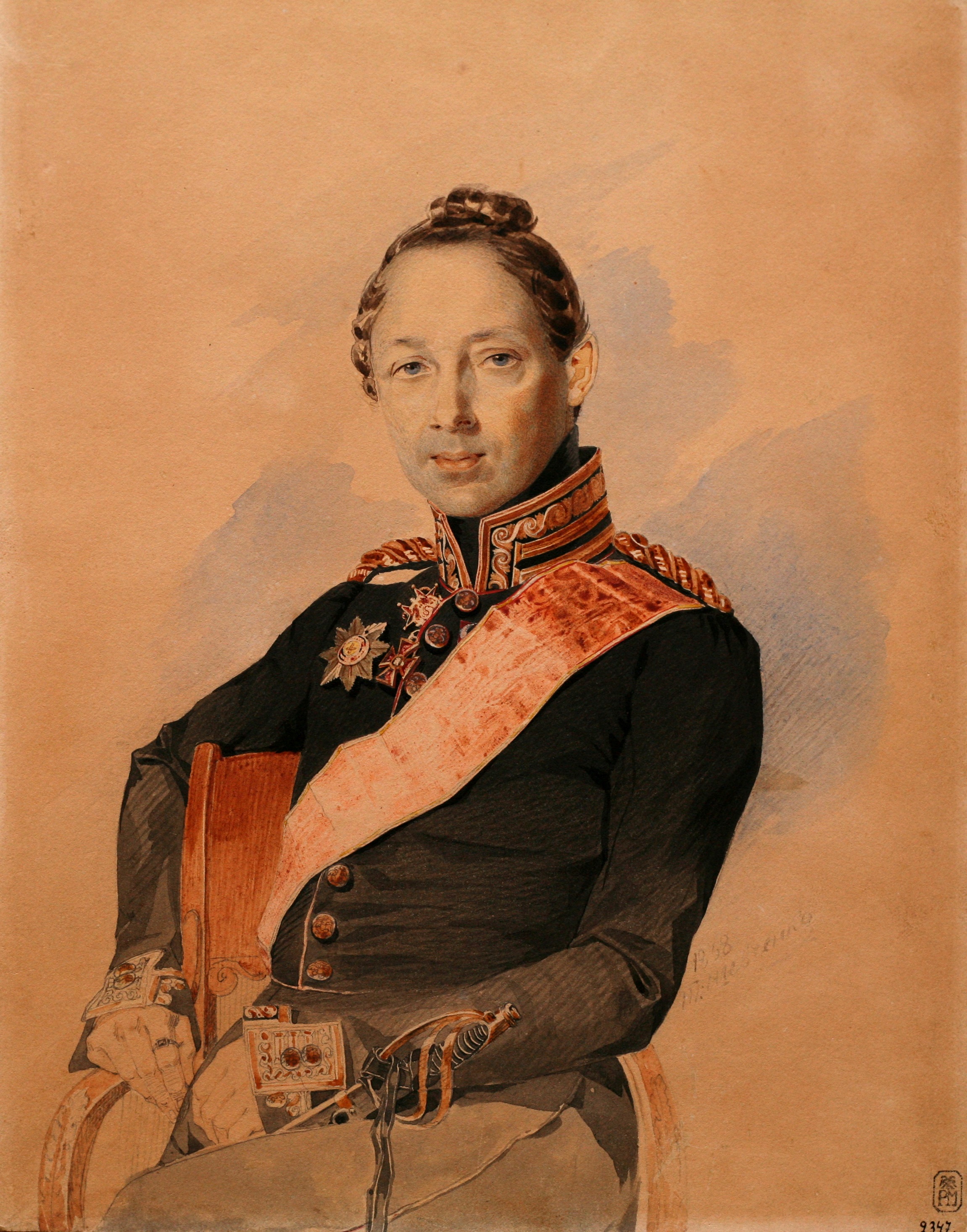 Portrait of Mykola Lunin, 1838, watercolour